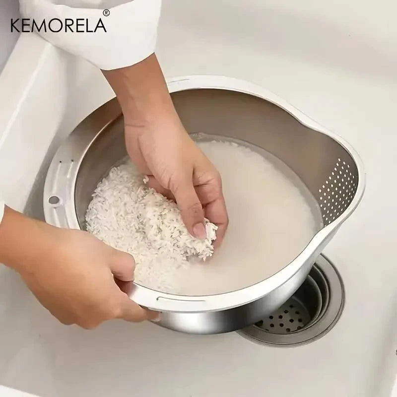 Stainless Steel Rice Washer Bowl