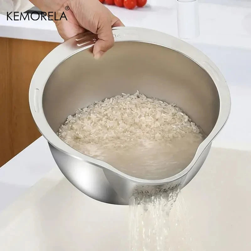 Stainless Steel Rice Washer Bowl