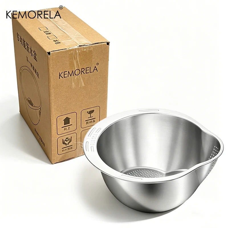 Stainless Steel Rice Washer Bowl