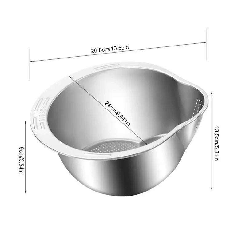 Stainless Steel Rice Washer Bowl